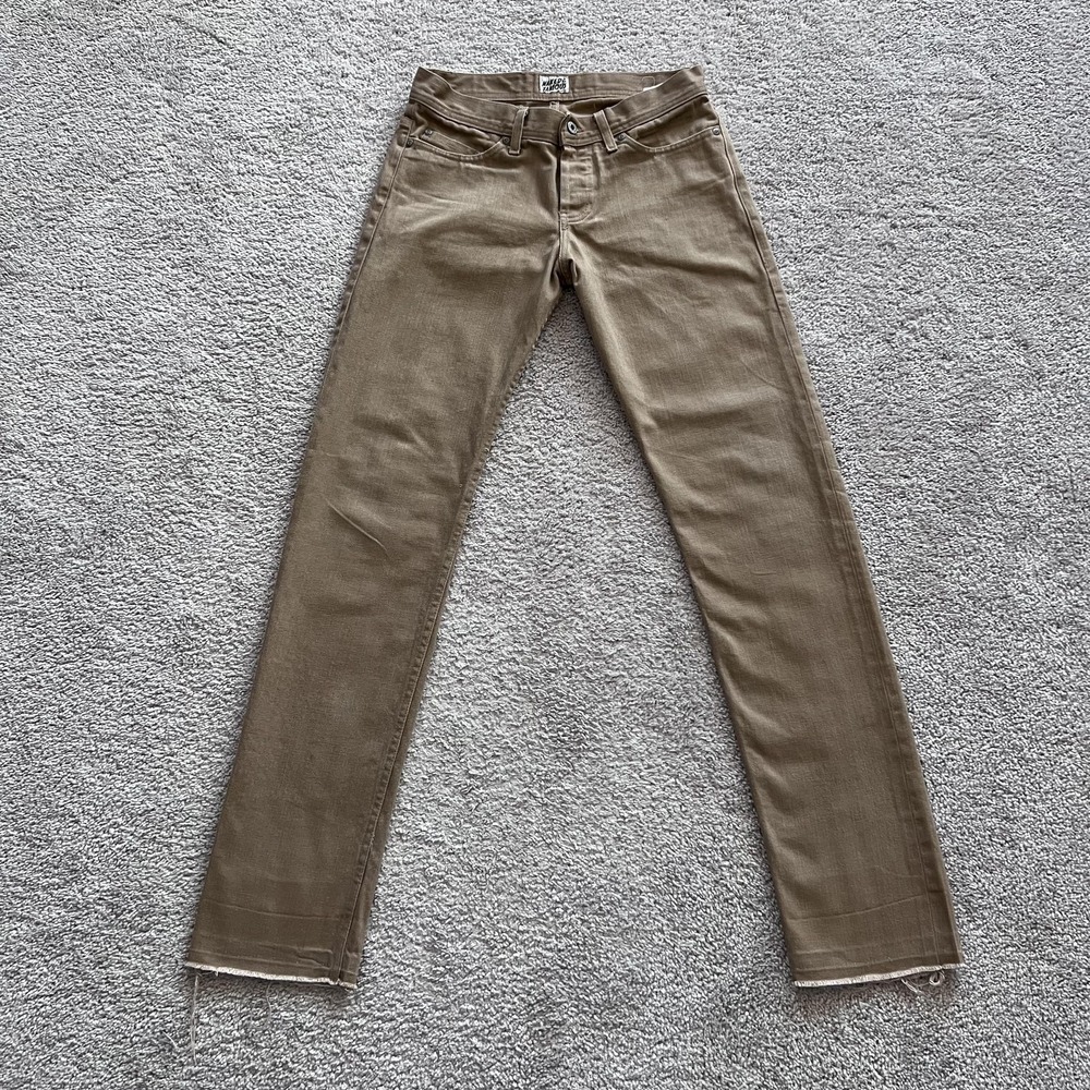 Naked & Famous WeirdGuy Beige Selvedge Chino Jeans Mens 30x33 Raw Tapered